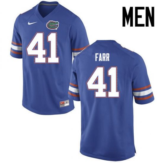 Men's Florida Gators #41 Ryan Farr NCAA Nike Blue Authentic Stitched College Football Jersey EYF1662LS